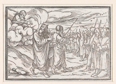 Moses and Aaron count the Israelites, Hans Holbein (II), 1538 Canvas Print