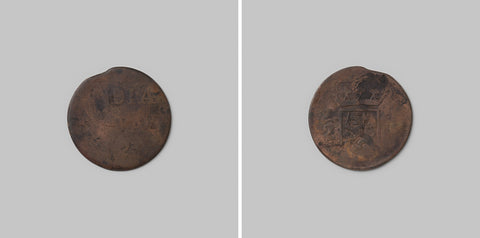 Copper 2 cent VOC coin from 1823, anonymous, c. 1823 Canvas Print