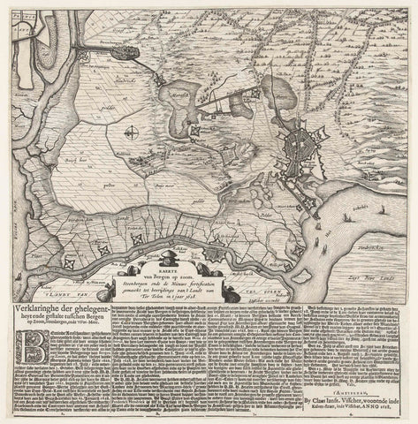 Map of Bergen op Zoom and Steenbergen with the new fortifications, 1628, Claes Jansz. Visscher (II) (workshop or), 1628 Canvas Print