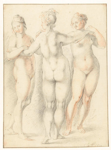 Three Graces, Cornelis Cornelisz. of Haarlem, 1610 Canvas Print