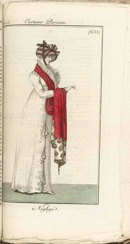 Journal des Dames et des Modes, Costume Parisien, 1805, An 13 (633) Négligé, Horace Vernet, 1805 Canvas Print