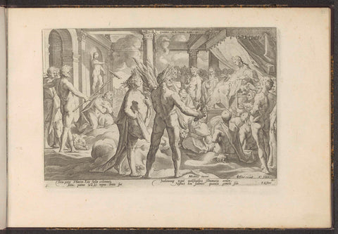 Phaeton in the palace of Helios, Hendrick Goltzius (workshop or), 1728 Canvas Print