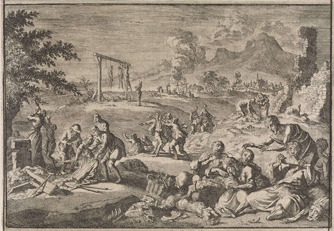 Famine in Germany, 1637, Caspar Luyken (attributed to), 1701 Canvas Print