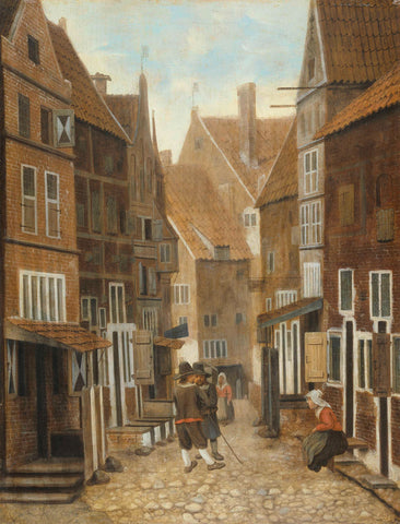 View of a Town, Jacob Vrel, 1654 - 1662 Canvas Print