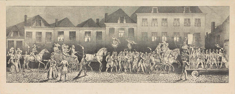 Parade in masquerade (plate 4), 1829, Johannes Paulus Houtman, 1829 Canvas Print