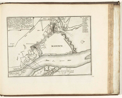 Map of Mainz, 1726, Laurens Scherm, 1726 Canvas Print