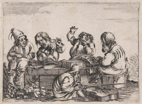 Dwarfs Making Music, Stefano della Bella, 1620 - 1664 Canvas Print