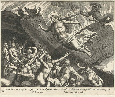 Christ in the pre-breasted, Adriaen Collaert, 1598 - 1618 Canvas Print