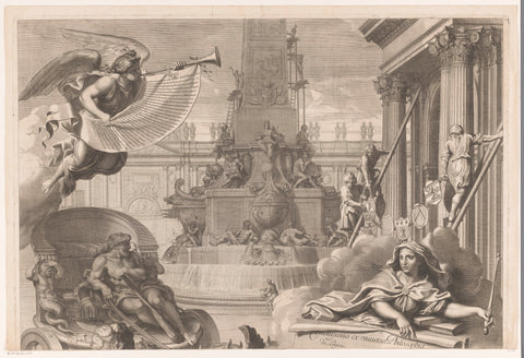 Allegory of Louis XIV (upper part), François de Poilly (I), 1668 Canvas Print