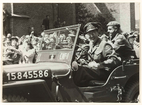 Prince Bernhard in his jeep, ANEFO/ W. v. d Poll, 1945 Canvas Print