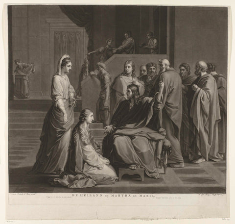 Christ with Martha and Mary, Charles Howard Hodges, 1809 Canvas Print