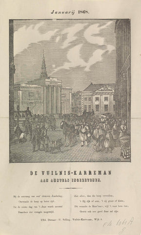 New Year's wish of the garbage men of Amsterdam for the year 1868, Dirk Wijbrand Tollenaar, 1867 - 1868 Canvas Print