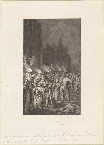 Beheading of the guild masters on the Grote Markt in Zwolle, Reinier Vinkeles (I), 1783 - 1799 Canvas Print