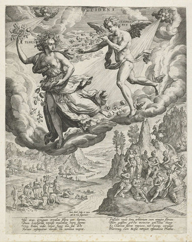 West wind, Johann Sadeler (I), 1560 - 1600 Canvas Print