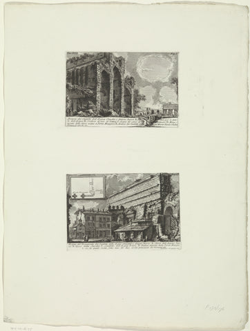 Remains of the Aqua Claudia and Aqua Anio Novus and the Porta Maggiore in Rome, Giovanni Battista Piranesi, c. 1756 - c. 1757 Canvas Print