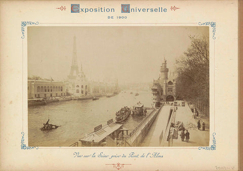 View of the Seine from the Pont de l'Alma, Neurdein Frères, 1900 Canvas Print