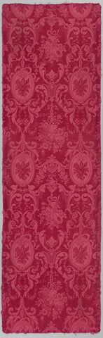 Fragment of a wall covering of cerise-red silk damask, , 1850 - 1875 Canvas Print