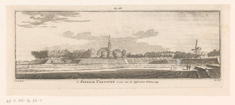 View of IJzendijke, Hendrik Spilman, Abraham de Haen (II), 1746 - 1792 Canvas Print