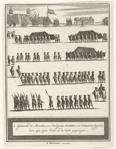 Three funeral processions of the victims of the warship Alphen, 1778, anonymous, 1779 Canvas Print