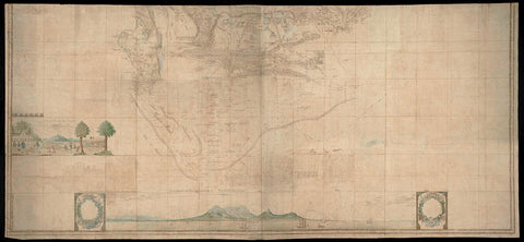 Lower (southern) half of Gordon's great map of Southern Africa, Robert Jacob Gordon (attributed to), 1786 Canvas Print