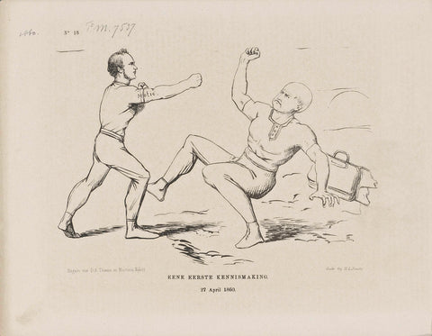 Cartoon on MP De Brauw and Minister Van Hall, 1860, Johan Michaël Schmidt Crans, 1860 Canvas Print