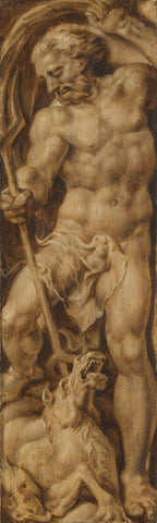 Neptune Stabbing a Sea Horse, Maarten van Heemskerck, c. 1550 - c. 1560 Canvas Print