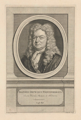 Portrait of Johannes Ortwinus Westenberg, Jacob Houbraken, 1723 - 1780 Canvas Print