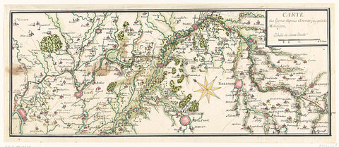 Drawn map of the French lines in Brabant, ca. 1705, anonymous, 1705 Canvas Print