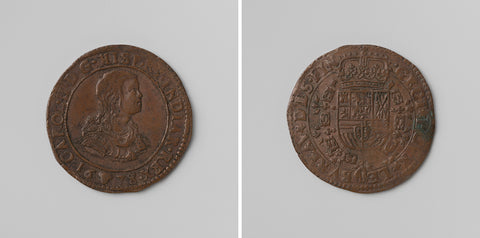 Charles II, King of Spain, calculation medal minted by order of the Council of Finance, anonymous, 1678 Canvas Print