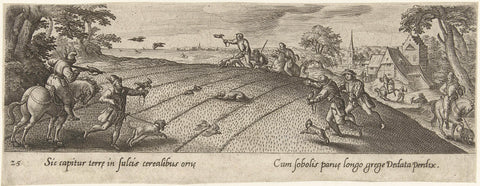 Hunting the Lark, Philips Galle (attributed to workshop of), 1582 - 1633 Canvas Print