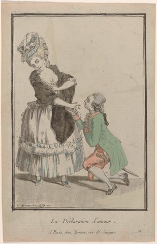 La Déclaration d'amour, anonymous, 1779 Canvas Print