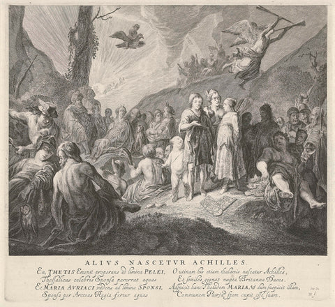 Tableau vivant with the marriage of Peleus and Thetis, Pieter Nolpe, 1642 Canvas Print