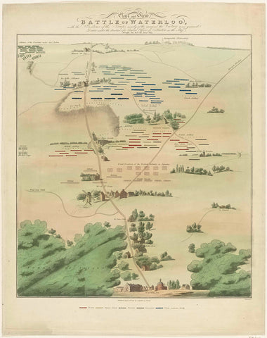 Map and View of the Battle of Waterloo, Samuel John Neele, 1815 Canvas Print