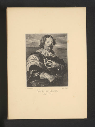 Reproduction of an engraving of a portrait of Gaspar de Crayer by Paulus Pontius, Joseph Maes, c. 1872 - in or before 1877 Canvas Print