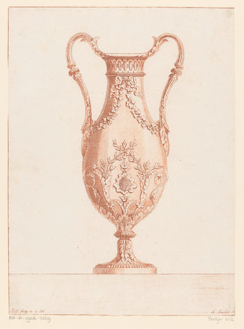 Vase with floral motifs, L. Laurent, 1775 - 1785 Canvas Print