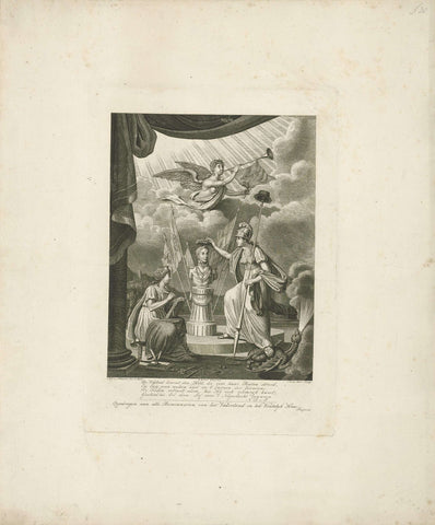 Dutch Virgin crowns the bust of Crown Prince William II, Noah van der Meer (II), 1815 Canvas Print