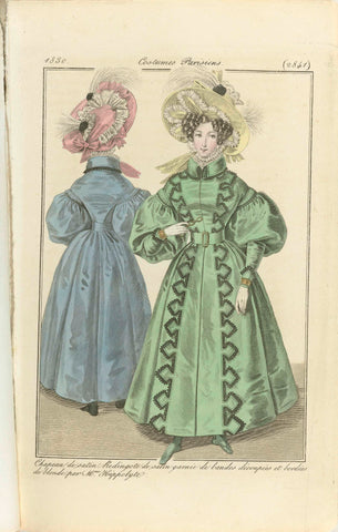 Journal des Dames et des Modes 1830, Costumes Parisiens (2841), anonymous, 1830 Canvas Print