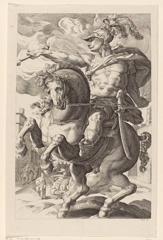 Marcus Curtius on horseback, Herman Daniël van Perls, 1826 - 1830 Canvas Print