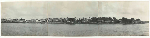 Panorama van de Waterkant van Paramaribo, Augusta Curiel (attributed to), c. 1925 - c. 1937 Canvas Print