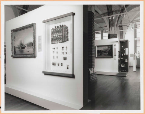 Room with a wall display with decorations and a wajang screen with the Dutch East Indies army, 1996 Canvas Print