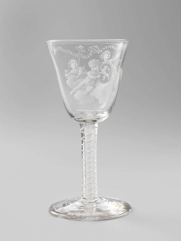 Wine glass with the inscription 'Fatherland, Peace and Liberty', anonymous, c. 1795 Canvas Print