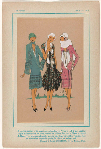 Très Parisien, 1926, No.  1, Pl. 8.- SNOWY, G-P. Joumard, 1926 Canvas Print