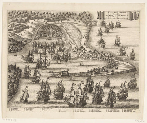 Capture of the city of Nyborg by Michiel de Ruyter, 1659, Bastiaen Stopendael, 1685 - 1687 Canvas Print