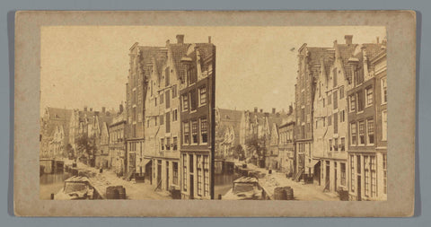 View of the Nieuwezijds Achterburgwal, now Spuistraat, Amsterdam, Charles-Henri Plaut (possibly), 1858 - 1867 Canvas Print