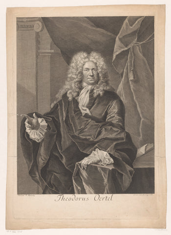 Portrait of Theodor Oertel, Martin Bernigeroth, after 1734 Canvas Print