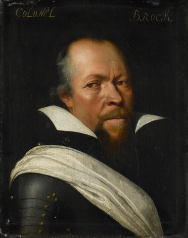 Portrait of Sir William Brog, Colonel of the Old Scotch Guards, Jan Antonisz van Ravesteyn (workshop of), c. 1609 - c. 1633 Canvas Print