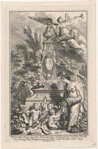 Allegorical memorial in memory of Maria Duyst van Voorhout, 1754, Simon Fokke, 1754 Canvas Print