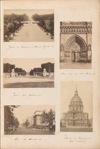 View of the Jardin des Tuileries and the Champs-Elysées in Paris, anonymous, 1876 Canvas Print