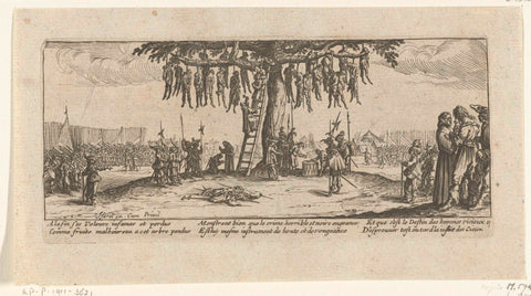 Punitive measures: hanging, Jacques Callot, 1677 - 1690 Canvas Print