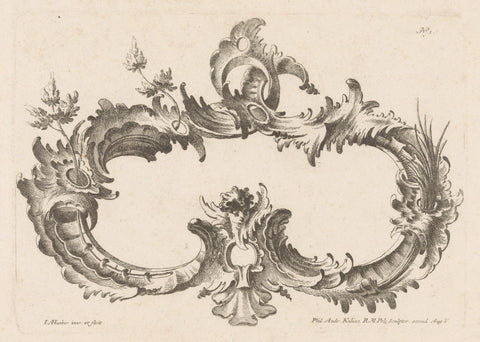 Cartouche with Winged Head, Joseph Huber, 1747 - 1759 Canvas Print